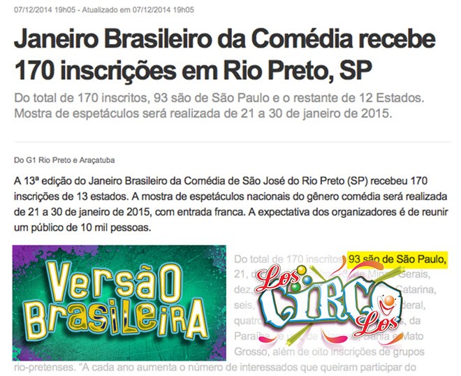 Los Circo Los está com tudo! Los Circo Los está com tudo!
